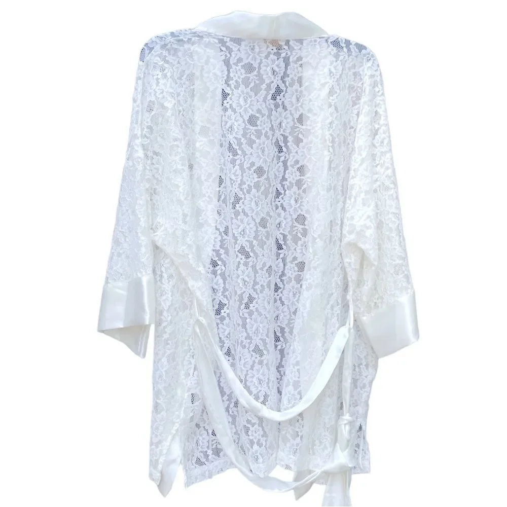 Victoria Secret Lace Robe Vintage Gold Label One Size